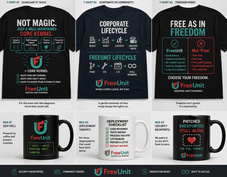 FreeUnit community swag